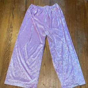 SIZE S Velvet purple wide leg pants